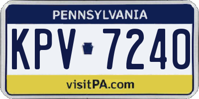 PA license plate KPV7240