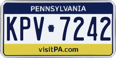 PA license plate KPV7242