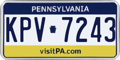 PA license plate KPV7243
