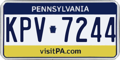PA license plate KPV7244
