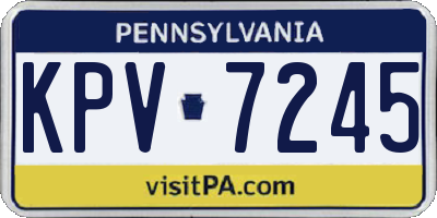 PA license plate KPV7245
