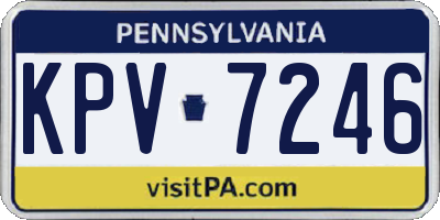 PA license plate KPV7246