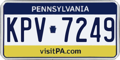 PA license plate KPV7249