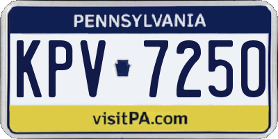 PA license plate KPV7250