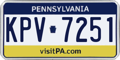 PA license plate KPV7251