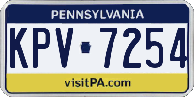 PA license plate KPV7254