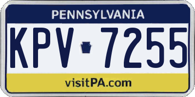 PA license plate KPV7255