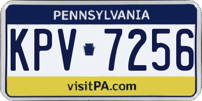 PA license plate KPV7256