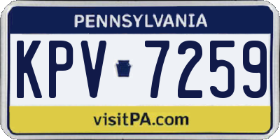 PA license plate KPV7259