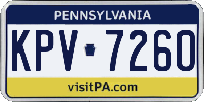 PA license plate KPV7260