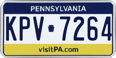 PA license plate KPV7264