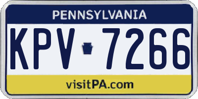 PA license plate KPV7266