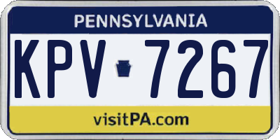 PA license plate KPV7267