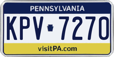 PA license plate KPV7270