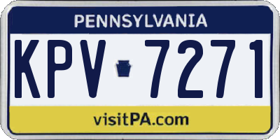 PA license plate KPV7271