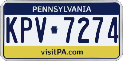 PA license plate KPV7274