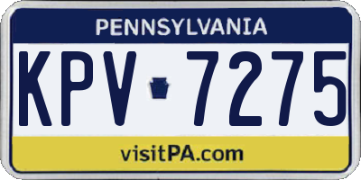 PA license plate KPV7275