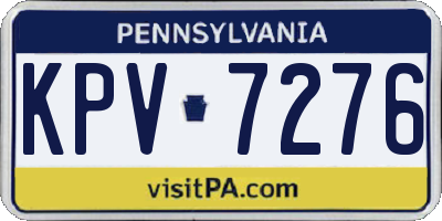 PA license plate KPV7276