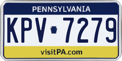 PA license plate KPV7279