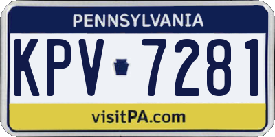 PA license plate KPV7281