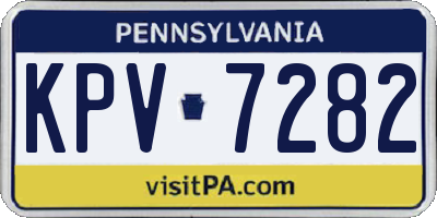 PA license plate KPV7282