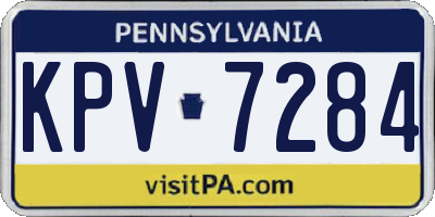 PA license plate KPV7284