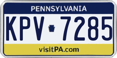 PA license plate KPV7285
