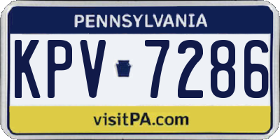 PA license plate KPV7286