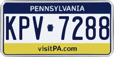 PA license plate KPV7288