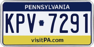PA license plate KPV7291