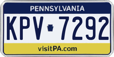 PA license plate KPV7292