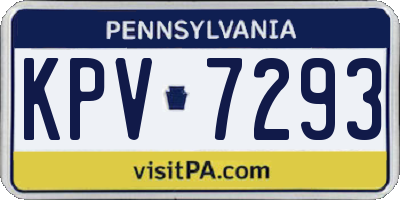 PA license plate KPV7293