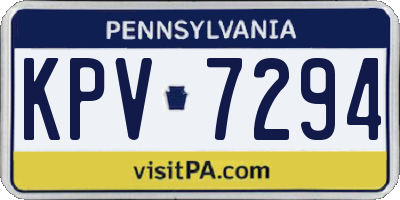PA license plate KPV7294