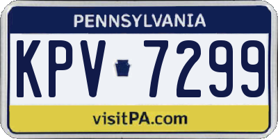 PA license plate KPV7299