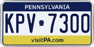 PA license plate KPV7300