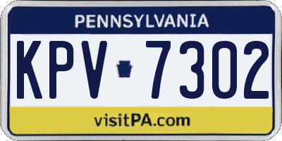PA license plate KPV7302