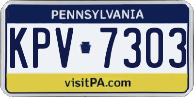 PA license plate KPV7303