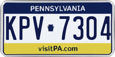 PA license plate KPV7304
