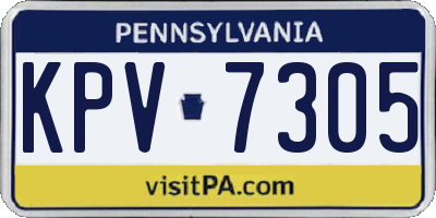 PA license plate KPV7305