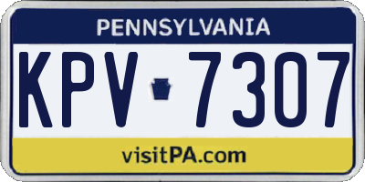 PA license plate KPV7307
