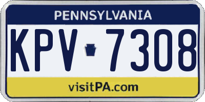 PA license plate KPV7308