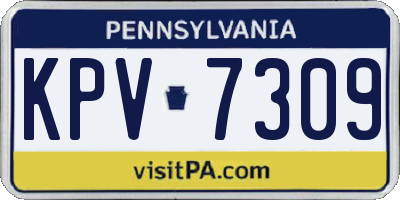 PA license plate KPV7309