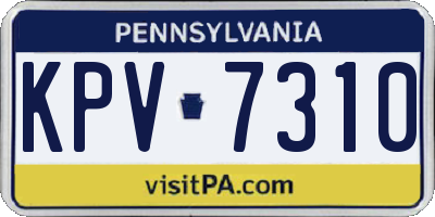 PA license plate KPV7310