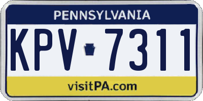 PA license plate KPV7311