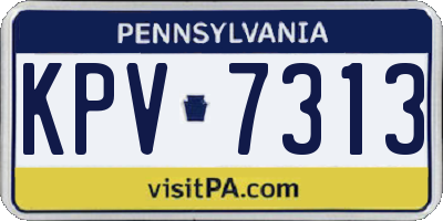 PA license plate KPV7313