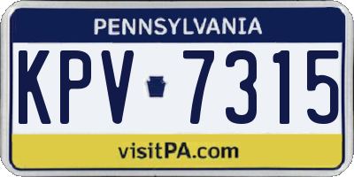 PA license plate KPV7315