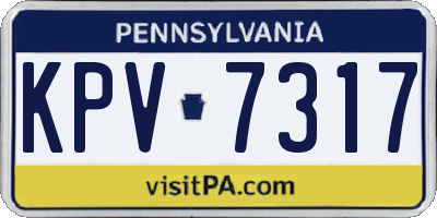 PA license plate KPV7317