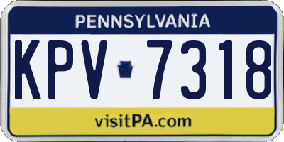 PA license plate KPV7318