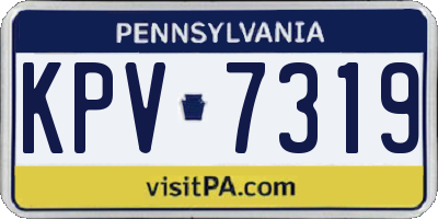 PA license plate KPV7319