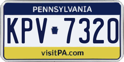 PA license plate KPV7320